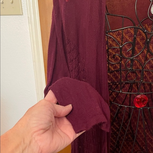 🐟🐟🐟BOGOHO 🐟🐟🐟Women's Burgundy Sweater Cardigan-XL - Picture 5 of 11